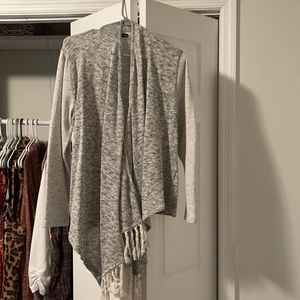Gray cardigan with tassels